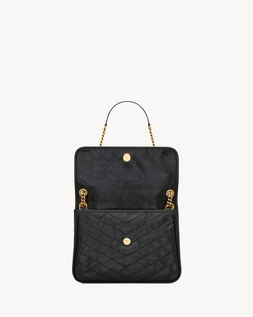 Saint Laurent Black Niki Logo Plaque Shoulder Bag