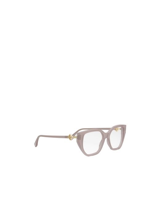 Fendi White Eyewear Geometric-Frame Glasses