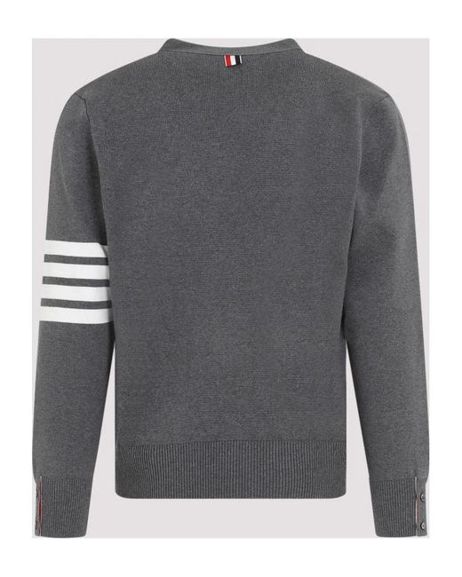 Thom Browne Gray Bar Milano Stitch Cardigan for men