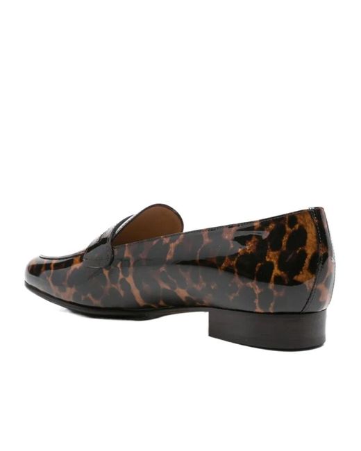 CAREL PARIS Brown 2100 Leopard-Print Penny Loafers
