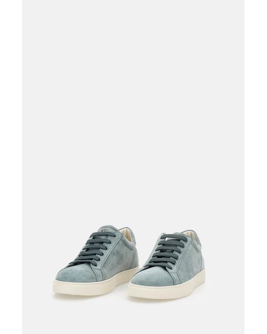 Tod's Blue Logo Printed Round Toe Sneakers for men