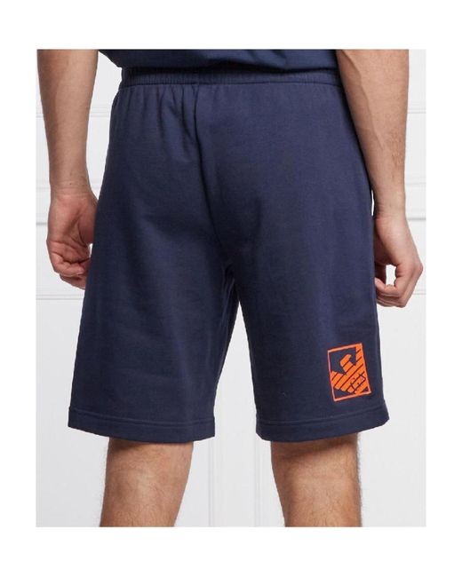 EA7 Blue Logo Shorts for men