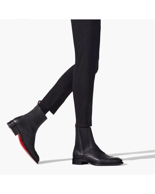 Christian Louboutin Black Boabi Leather Chelsea Boots for men