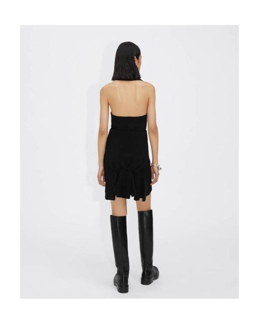 Bottega Veneta Black Wraparound Neck Tassel Embellished Top