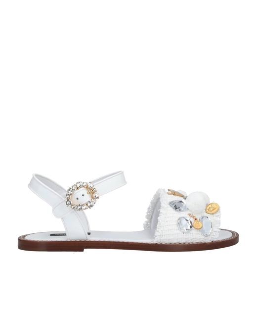 Dolce & Gabbana White Solid Color Sandals