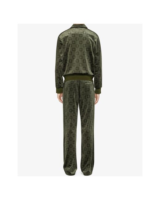 Givenchy Green Monogram Velvet Jogger Pants for men