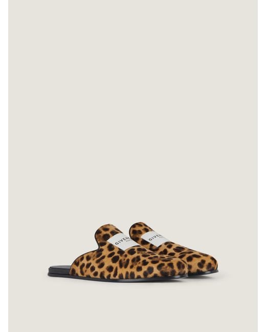 Givenchy Brown Leopard Printed Flat Mules