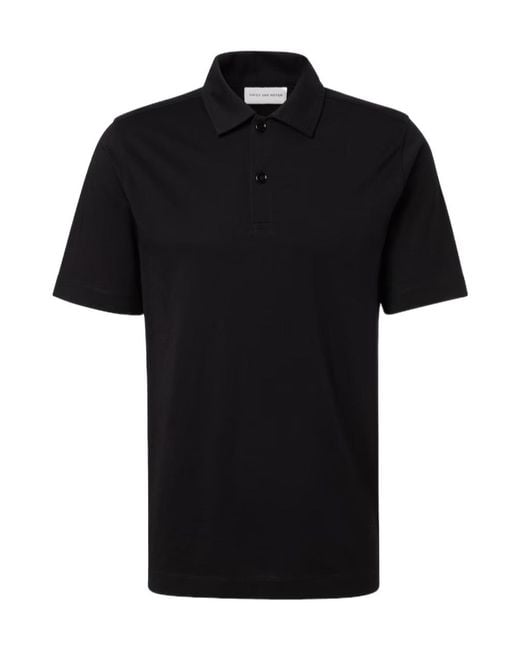 Dries Van Noten Black Cotton Jersey Polo Shirt for men