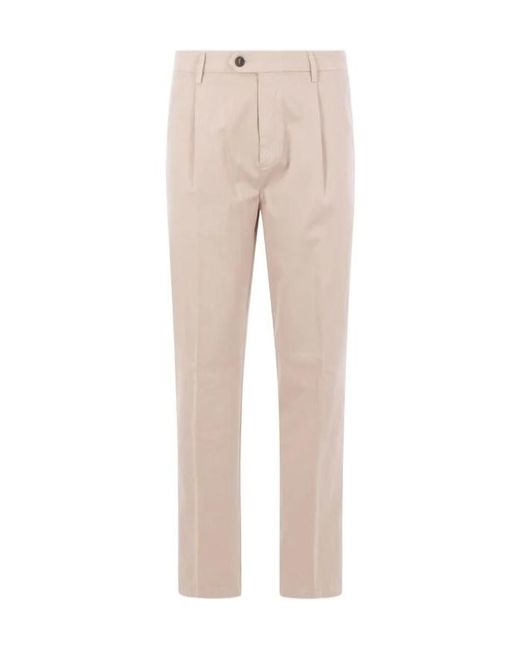 Eleventy Natural Pleated Regular-Fit Pants for men