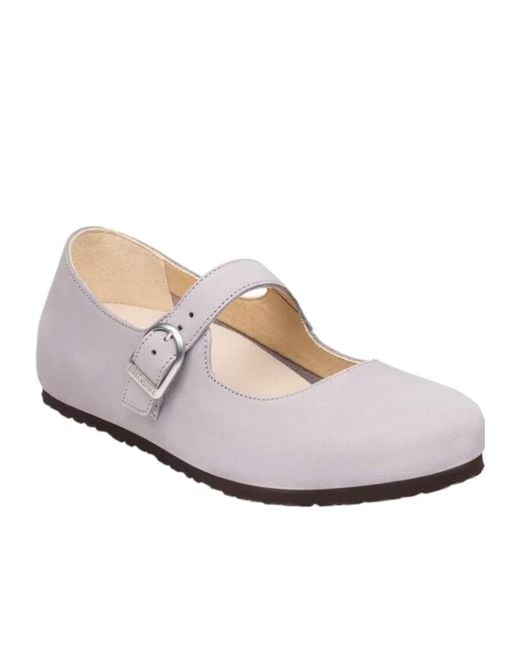Birkenstock White Santa Clarita Mary Jane Flats