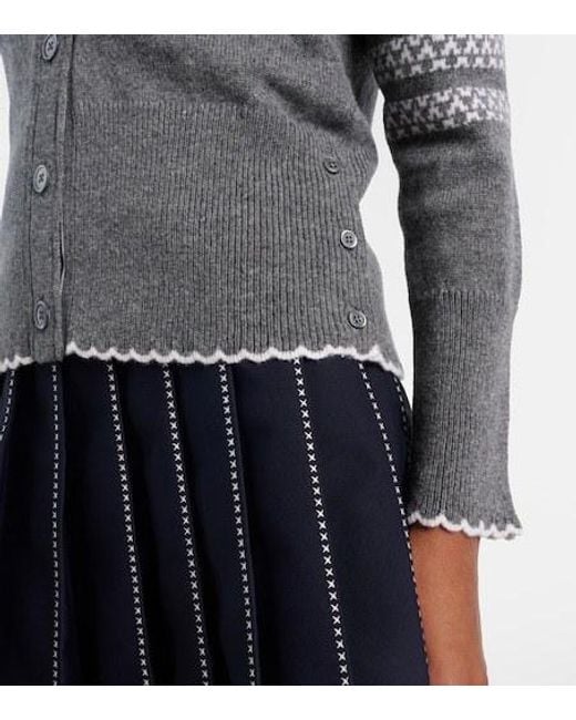Thom Browne Gray Knitted Cardigan