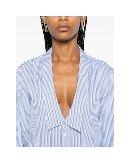 Coperni Blue Striped Poplin Shirt