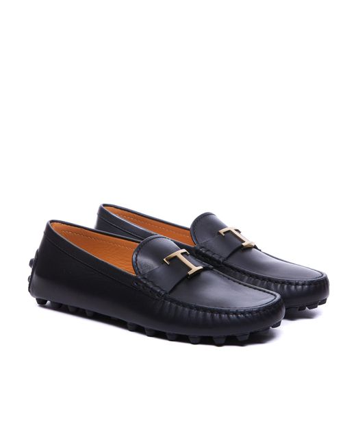 Tod's Blue Logo-Plaque Slip-On Loafers
