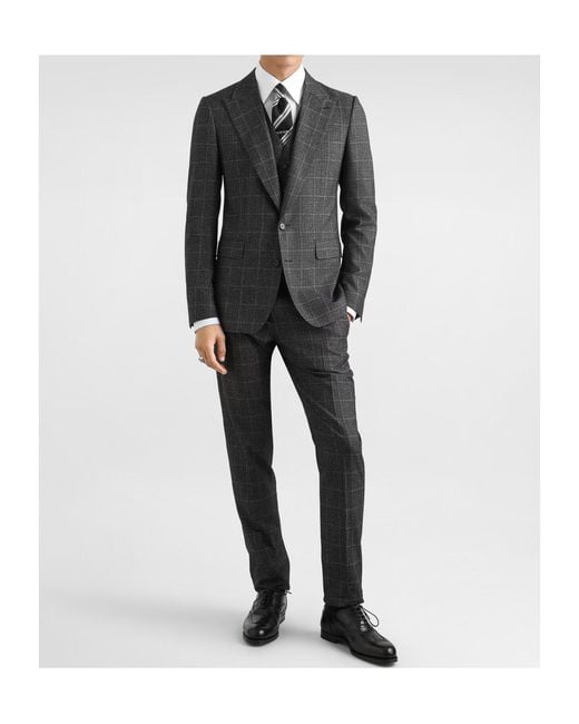 Dolce & Gabbana Black Single-Breasted Tailored Suit for men