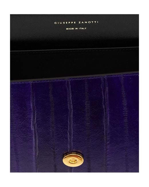 Giuseppe Zanotti Purple Tuxedo Panelled Clutch Bag
