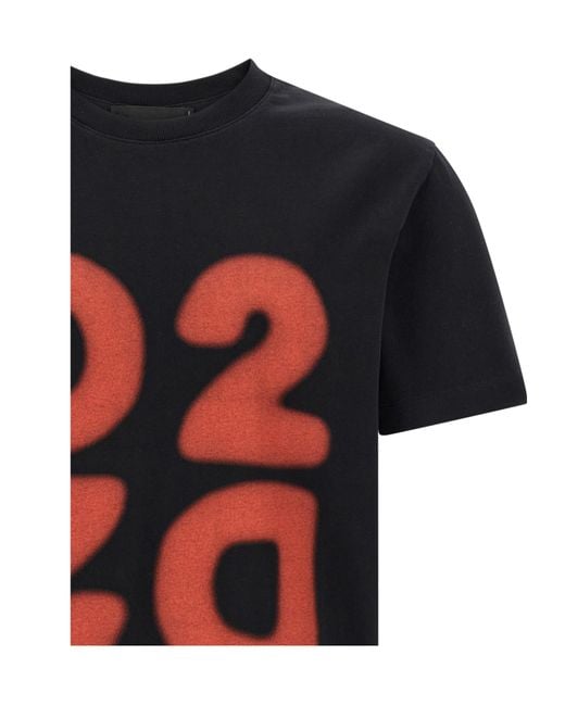 DSquared² Black Graphic Crew Neck T-Shirt for men