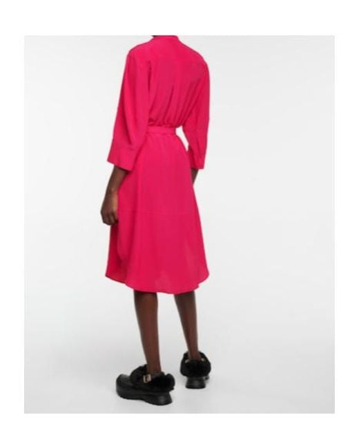 Stella McCartney Red Silk Midi Dress