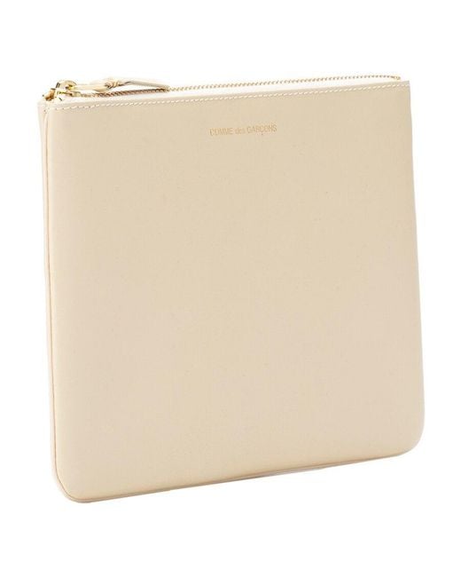 Comme des Garçons Natural Comme Des Garçons Wallet Logo Detailed Classic Wallet