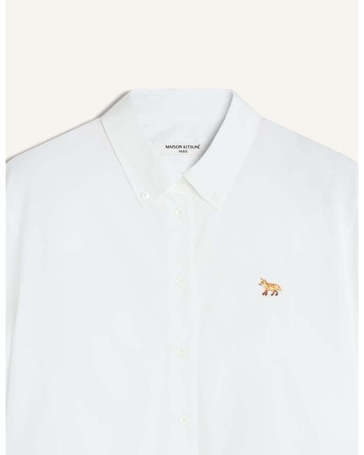 Maison Kitsuné White Maison Kitsuné Baby Fox Cropped Shirt