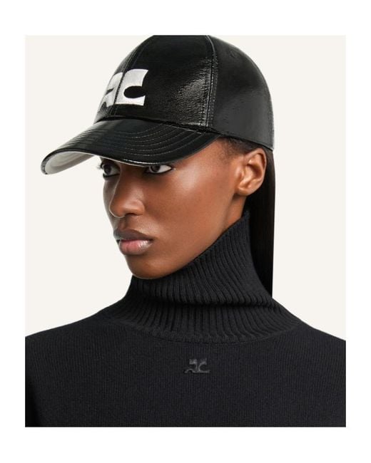 Courreges Black Courrèges Ac Logo Detailed Baseball Cap for men