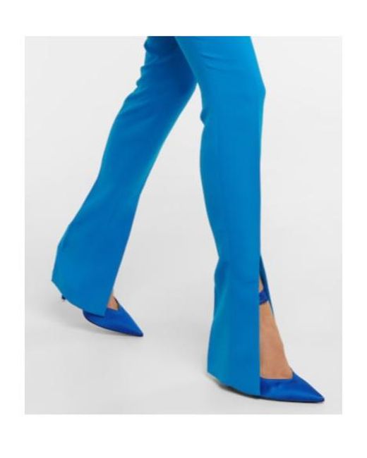 The Attico Blue Freja High-Waisted Tech Crepe Leggings