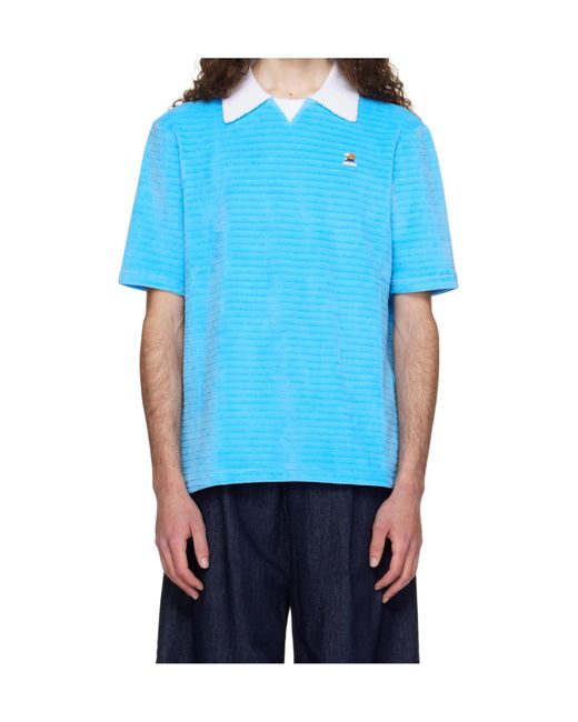 Casablanca Blue Organic-Cotton Polo Shirt for men