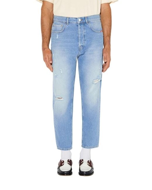 AMISH Blue Damaged Jeans for men