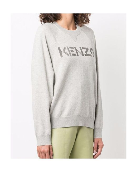 KENZO Gray Logo-Print Sweatshirt