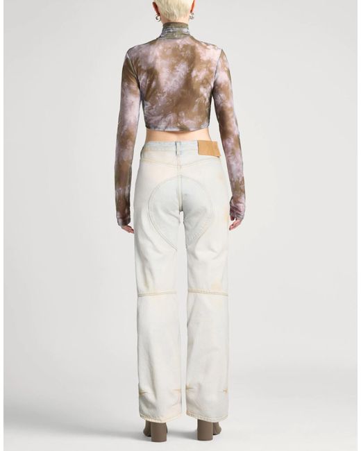 MM6 by Maison Margiela White Five Pockets Tapered Jeans