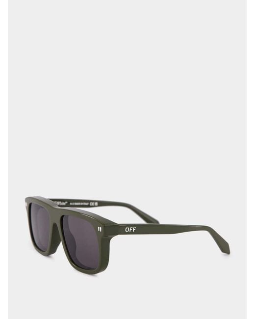 Off-White c/o Virgil Abloh Gray Clearwater Rectangle-Frame Sunglasses for men