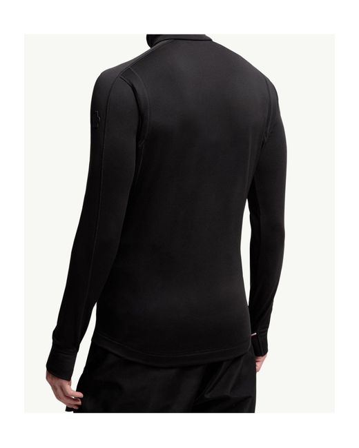 Moncler Black Polartec Half-Zip Sweatshirt for men