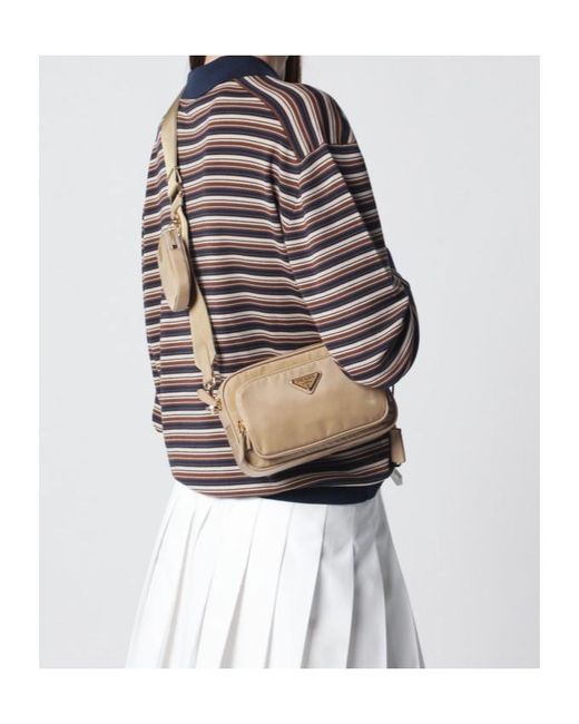 Prada Gray Logo Crossbody Bag
