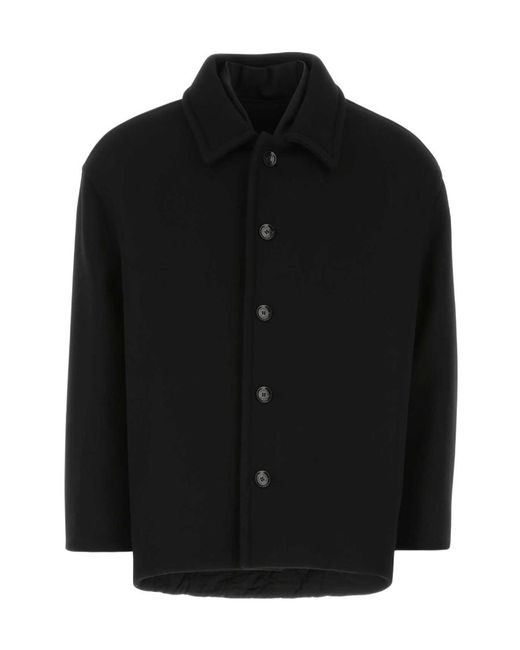 Valentino Black Button-Up Overshirt Jacket for men
