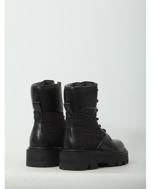 Moncler Black Lace-Up Ankle Boots