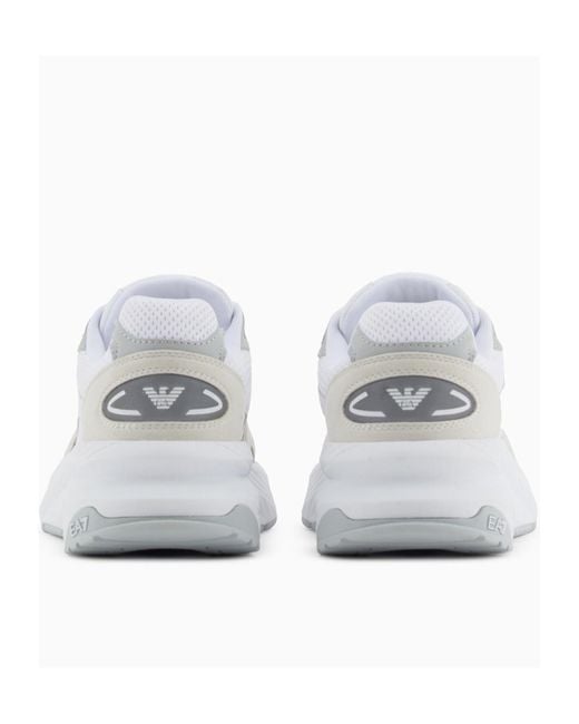 EA7 White Lace Up Sneakers for men