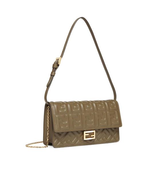 Fendi Metallic Baguette Small Shoulder Bag