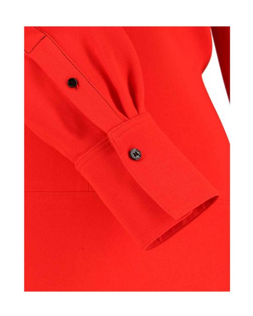 Victoria Beckham Red Long Sleeve Maxi Dress