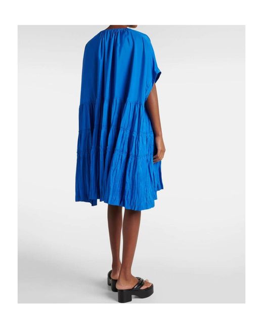 Joseph Blue Emile Pleated Midi Dress