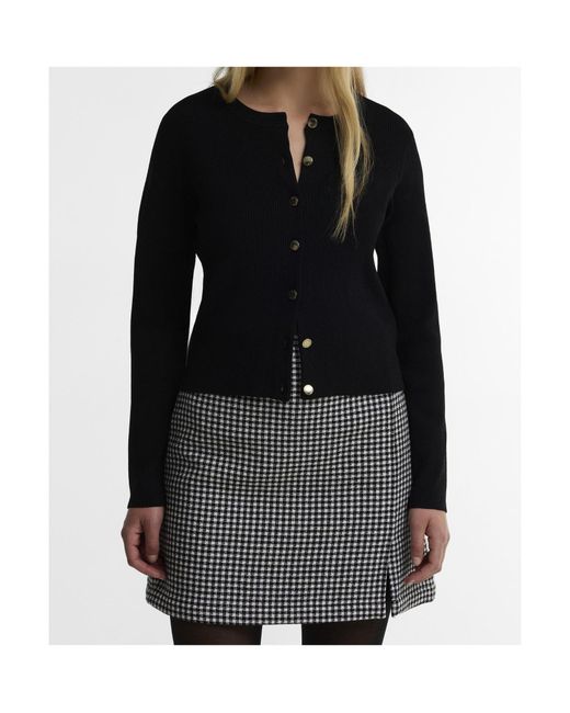 Barbour Black Button-Front Knit Cardigan