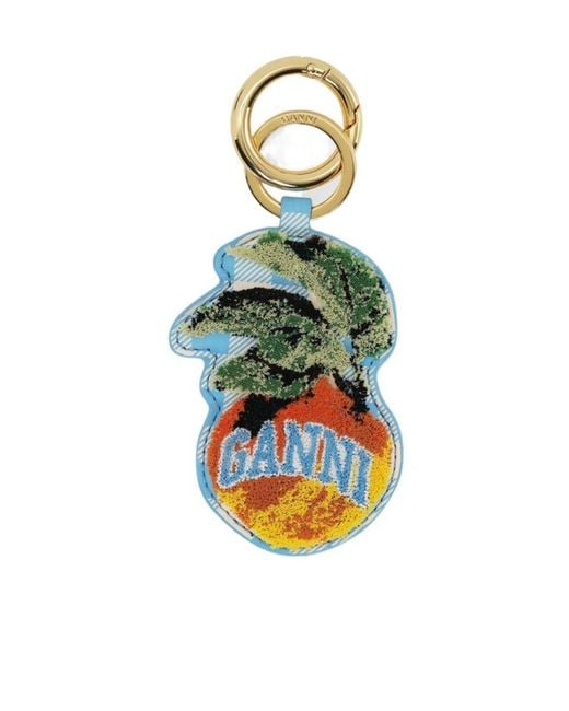 Ganni White Apple Keyring