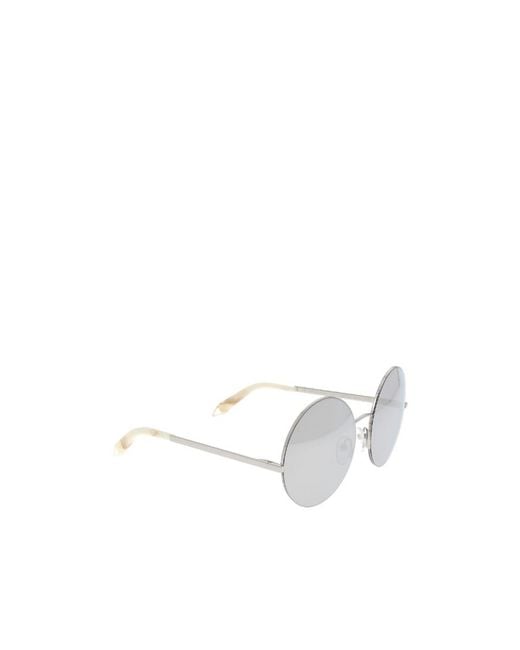 Victoria Beckham White Round Frame Sunglasses
