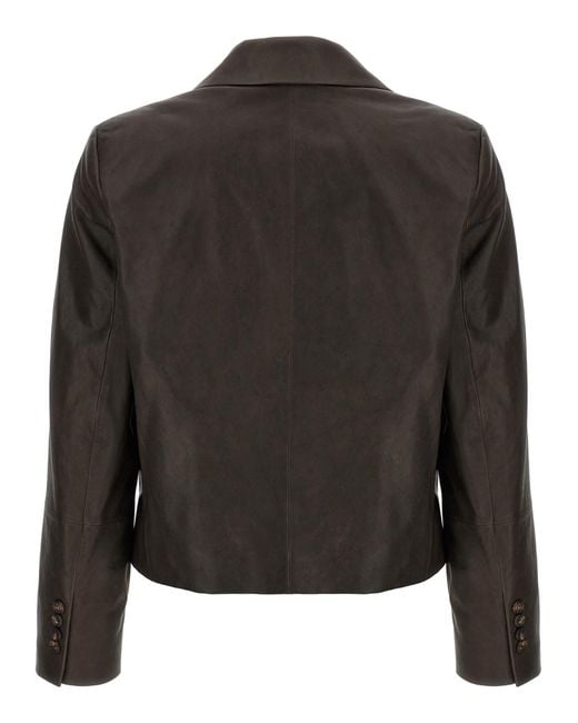 Brunello Cucinelli Black Blazer Nappa Monile
