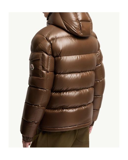 Moncler Brown Maya Hooded Short Down Jacket for men