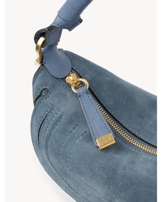 Chloé Blue Chloé Mini Marcie Suede Shoulder Bag