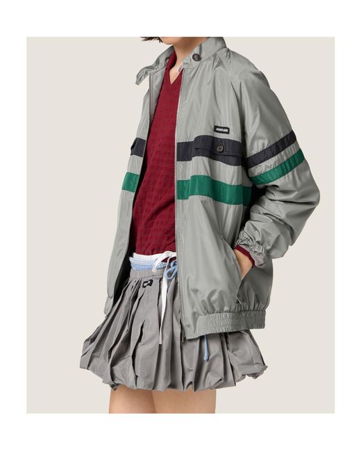 Miu Miu Gray Technical Fabric Miniskirt