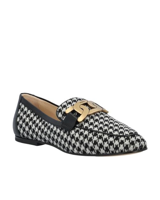 Tod's Black Logo Flats