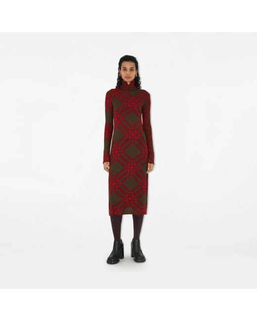 Burberry Red Checked Shift Dress