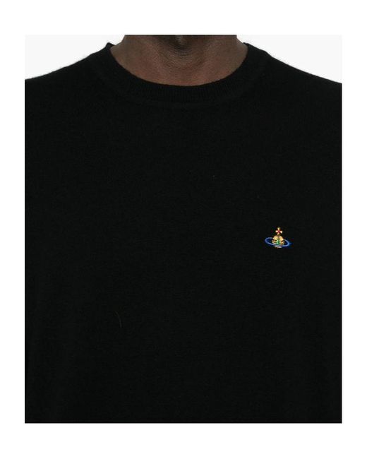 Vivienne Westwood Black Orb Logo Knitted Sweater for men