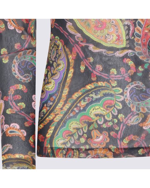 Etro Brown Paisley Printed Top