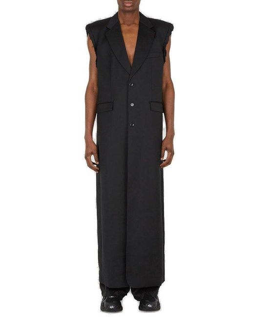 Vetements Black Sleeveless Single-Breasted Coat for men